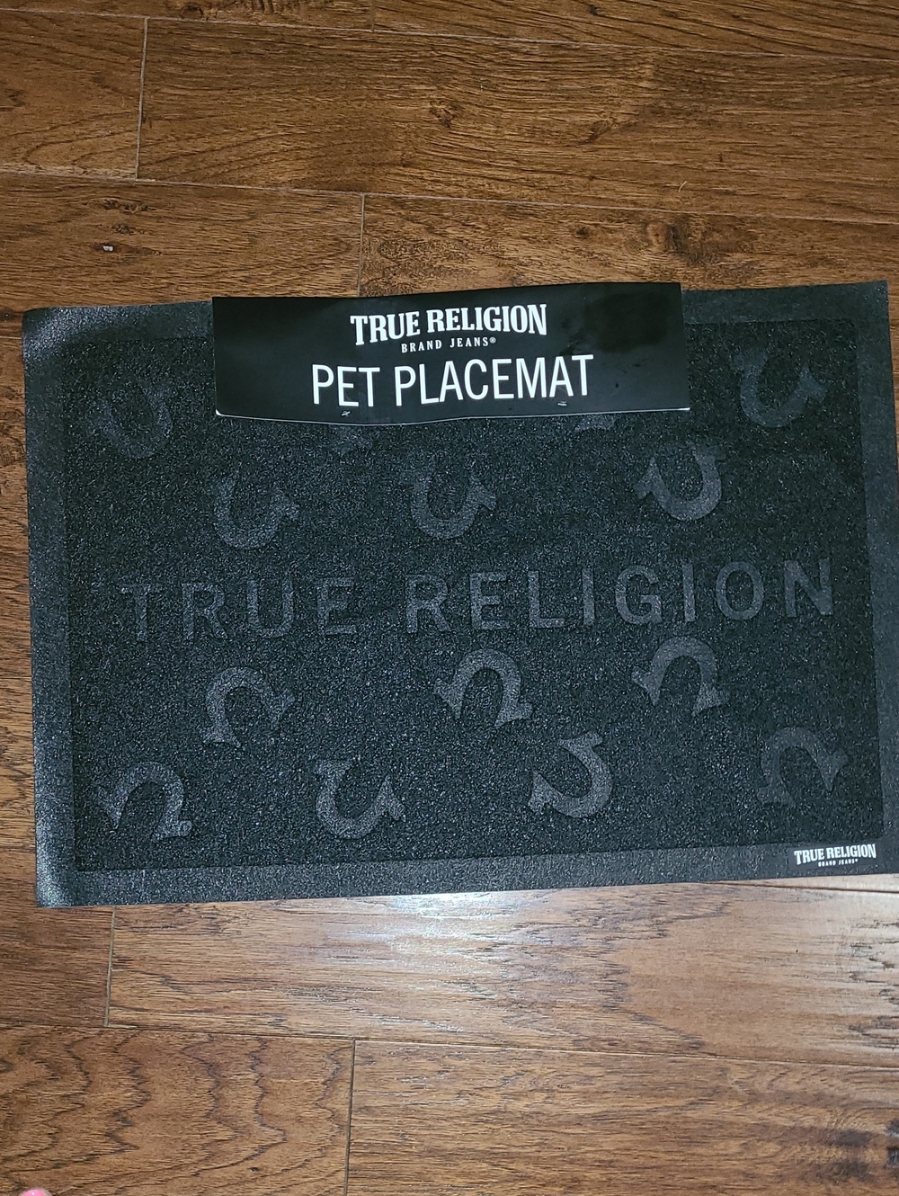 True Religion Black Textured Pet Placemat - 26x18